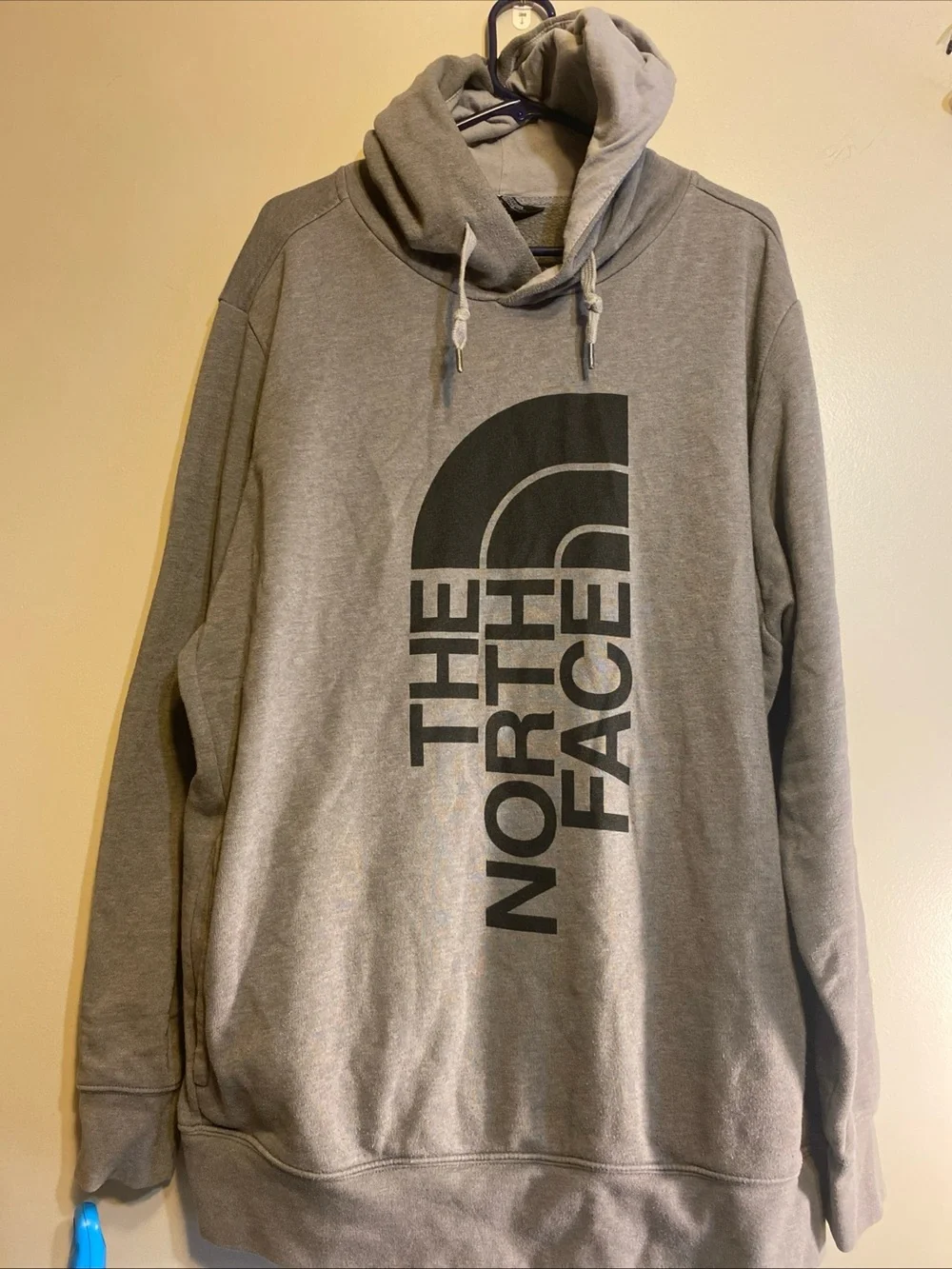 The North Face Men’s 2XL‎ Sweatshirt Grey Large Black block Logo Hoodie